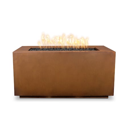 The Outdoor Plus 60 Rectangular Pismo Fire Pit - Corten Steel - Plug & Play Electronic Ignition - Liquid Propane OPT-R6024CSEKIT-LP
